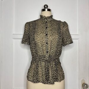 Forever 21 sheer leopard blouse